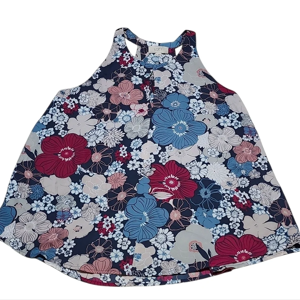 Lost Floral Skirt - Blue, Red, White. Size S.